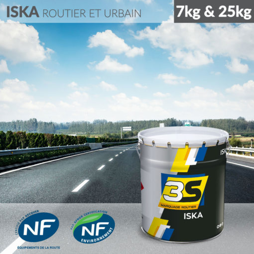 Peinture blanche à l'eau "ISKA" certifiée urbaine et routière (25 kg)