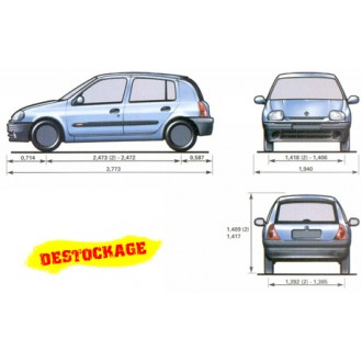 Balisage rétroréfléchissant pré-découpé Renault Clio 2 par Aptétude.Biz