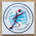 Enseigne non lumineuse carrée pour masseur-kinésithérapeute (ostéopathe)