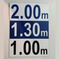 Plaque gravée Noir/Blanc - Profondeur de piscine